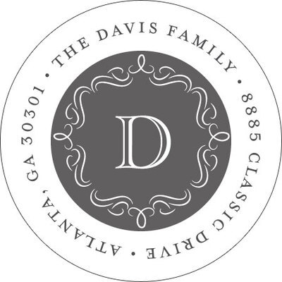 Sophisticated Flourish Round Address Labels